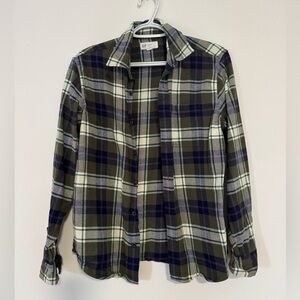 GAP Men's Casual Plaid Shirt - Green and Purple